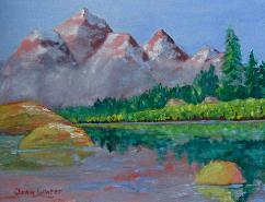 original landscape art work of mountains