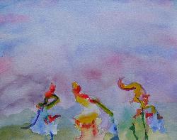 Original Abstract Floral Watercolor Painting